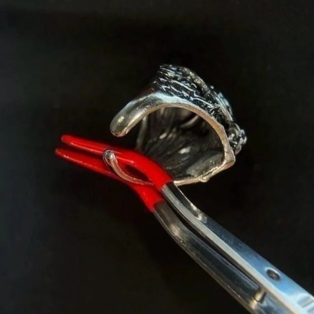 Silver‎ Tone Dragon Head Men's Ring